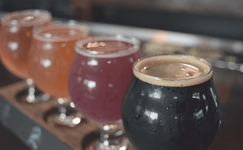 Flights at Steelbound Brewery, Ellicottville, NY